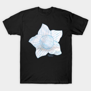 teal turquoise flower with variegated petals T-Shirt